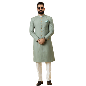 Classic Moss Green Achkan for Men | Elegant Ethnic Wear | Jaipurio